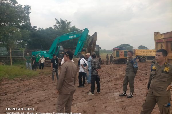 Resmi! Satpol PP Kabupaten Tangerang Tutup Total Galian Tanah di Kp. Kandanggede Bakung Kronjo