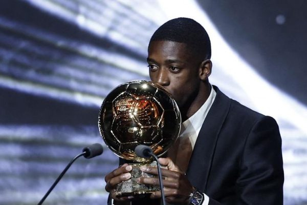 Foto: Pemain Prancis Ousmane Dembélé di Theatre du Chatelet, Paris, Prancis, Senin (22/9/2025) waktu setempat. (REUTERS/Benoit Tessier).